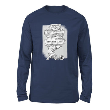 Debt Atlas Men/Unisex Drop Shoulder Sweatshirt in Navy color